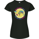 We Are Here LGBT Womens Petite Cut T-Shirt Black