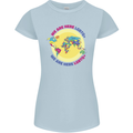 We Are Here LGBT Womens Petite Cut T-Shirt Light Blue