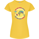 We Are Here LGBT Womens Petite Cut T-Shirt Yellow