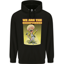 We Are the Champions Funny Mushroom Mens 80% Cotton Hoodie Black