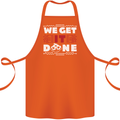 We Get It Done Funny IT Professional Tecky Cotton Apron 100% Organic Orange