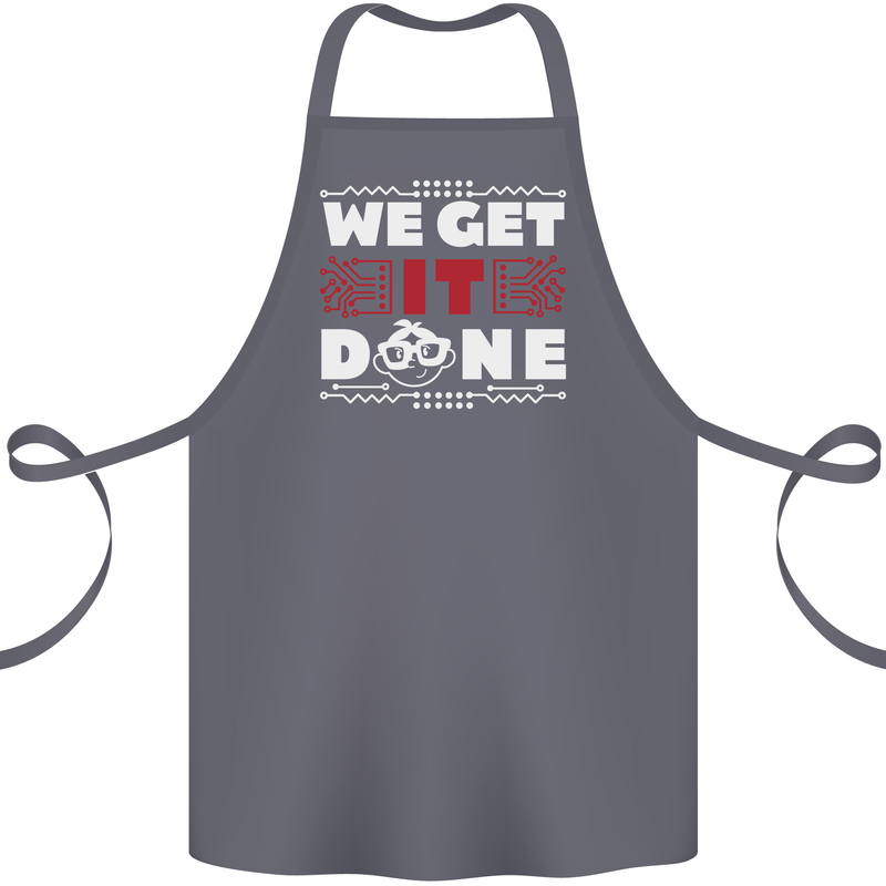 We Get It Done Funny IT Professional Tecky Cotton Apron 100% Organic Steel