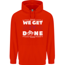 We Get It Done Funny IT Professional Tecky Mens 80% Cotton Hoodie Bright Red