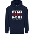We Get It Done Funny IT Professional Tecky Mens 80% Cotton Hoodie Navy Blue