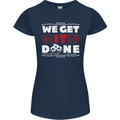 We Get It Done Funny IT Professional Tecky Womens Petite Cut T-Shirt Navy Blue