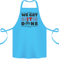 We Get It Done Funny Tecky  IT Professional Cotton Apron 100% Organic Turquoise
