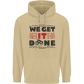 We Get It Done Funny Tecky  IT Professional Mens 80% Cotton Hoodie Sand