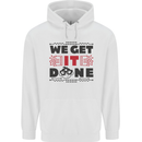 We Get It Done Funny Tecky  IT Professional Mens 80% Cotton Hoodie White