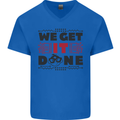 We Get It Done Funny Tecky  IT Professional Mens V-Neck Cotton T-Shirt Royal Blue