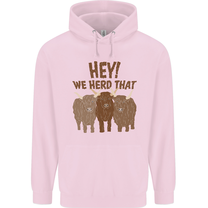 We Herd That Funny Cow Childrens Kids Hoodie Light Pink