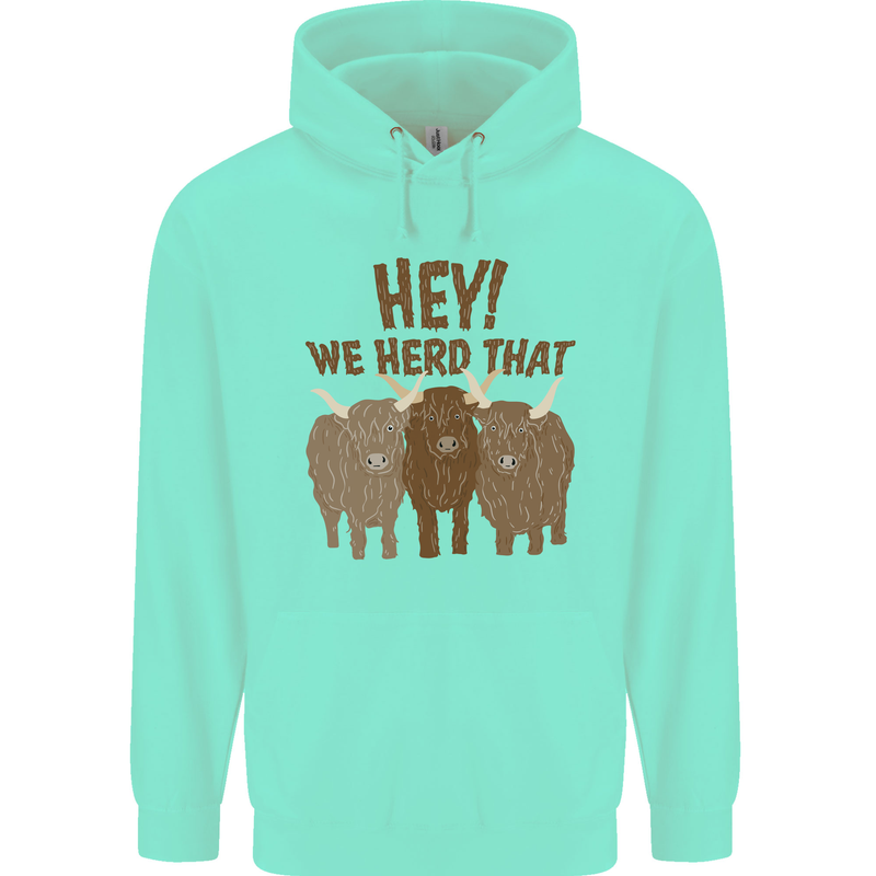 We Herd That Funny Cow Childrens Kids Hoodie Peppermint