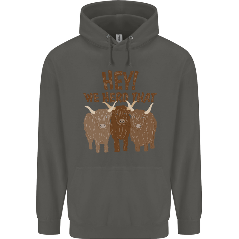 We Herd That Funny Cow Childrens Kids Hoodie Storm Grey