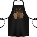 We Herd That Funny Cow Cotton Apron 100% Organic Black