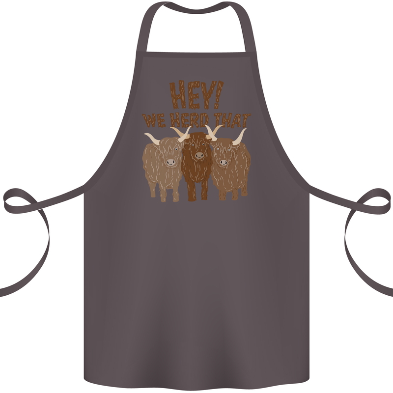 We Herd That Funny Cow Cotton Apron 100% Organic Dark Grey