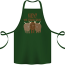 We Herd That Funny Cow Cotton Apron 100% Organic Forest Green