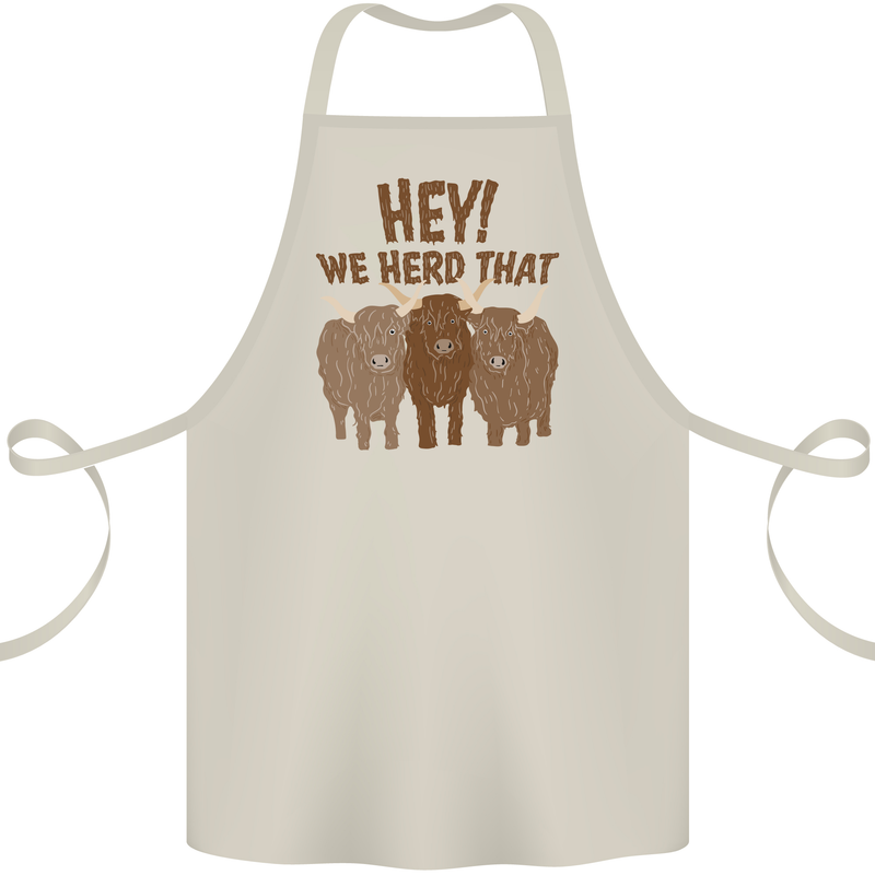 We Herd That Funny Cow Cotton Apron 100% Organic Natural