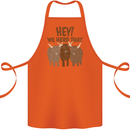 We Herd That Funny Cow Cotton Apron 100% Organic Orange