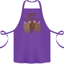We Herd That Funny Cow Cotton Apron 100% Organic Purple
