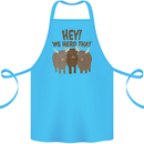 We Herd That Funny Cow Cotton Apron 100% Organic Turquoise