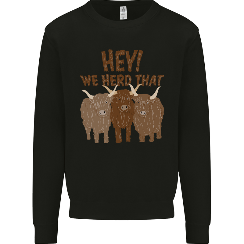 We Herd That Funny Cow Kids Sweatshirt Jumper Black