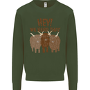 We Herd That Funny Cow Kids Sweatshirt Jumper Forest Green