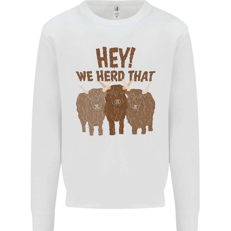 We Herd That Funny Cow Kids Sweatshirt Jumper White