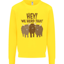 We Herd That Funny Cow Kids Sweatshirt Jumper Yellow