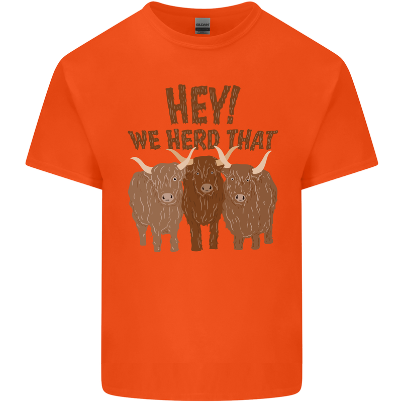 We Herd That Funny Cow Kids T-Shirt Childrens Orange