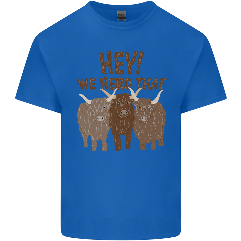 We Herd That Funny Cow Kids T-Shirt Childrens Royal Blue