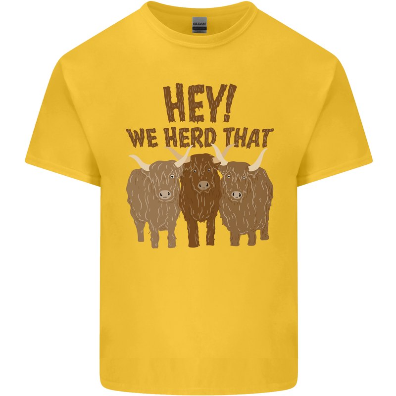 We Herd That Funny Cow Kids T-Shirt Childrens Yellow