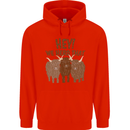 We Herd That Funny Cow Mens 80% Cotton Hoodie Bright Red
