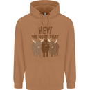We Herd That Funny Cow Mens 80% Cotton Hoodie Caramel Latte