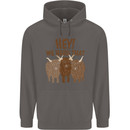 We Herd That Funny Cow Mens 80% Cotton Hoodie Charcoal