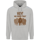 We Herd That Funny Cow Mens 80% Cotton Hoodie Sports Grey