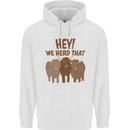 We Herd That Funny Cow Mens 80% Cotton Hoodie White