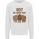 We Herd That Funny Cow Mens Sweatshirt Jumper White