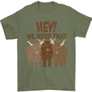 We Herd That Funny Cow Mens T-Shirt 100% Cotton Military Green