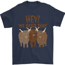 We Herd That Funny Cow Mens T-Shirt 100% Cotton Navy Blue