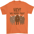 We Herd That Funny Cow Mens T-Shirt 100% Cotton Orange