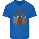 We Herd That Funny Cow Mens V-Neck Cotton T-Shirt Royal Blue
