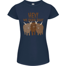 We Herd That Funny Cow Womens Petite Cut T-Shirt Navy Blue