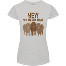 We Herd That Funny Cow Womens Petite Cut T-Shirt Sports Grey