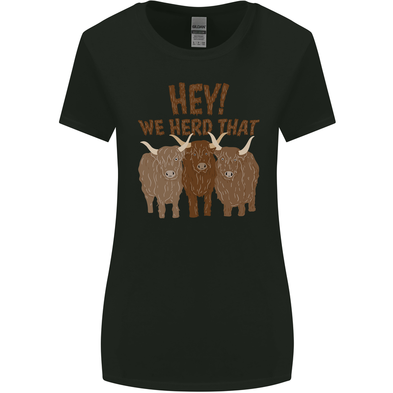 We Herd That Funny Cow Womens Wider Cut T-Shirt Black