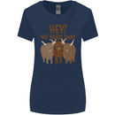 We Herd That Funny Cow Womens Wider Cut T-Shirt Navy Blue