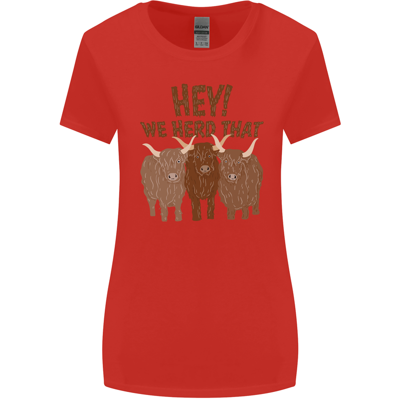 We Herd That Funny Cow Womens Wider Cut T-Shirt Red