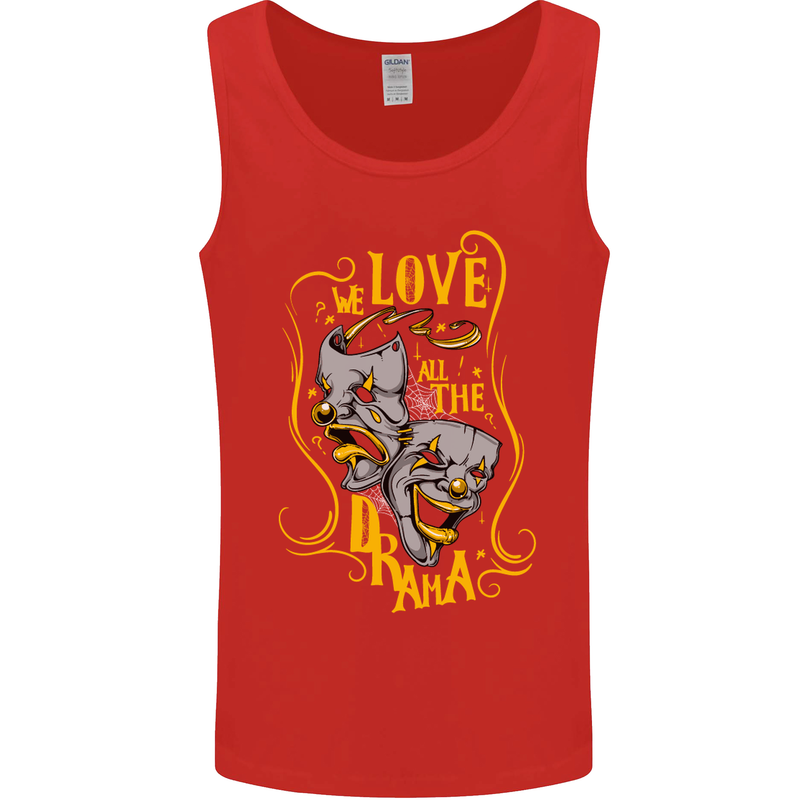 We Love the Drama Acting Thespian Actor Mens Vest Tank Top Red