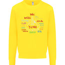 We Will Rock You Rock Country Punk Guitar Kids Sweatshirt Jumper Yellow