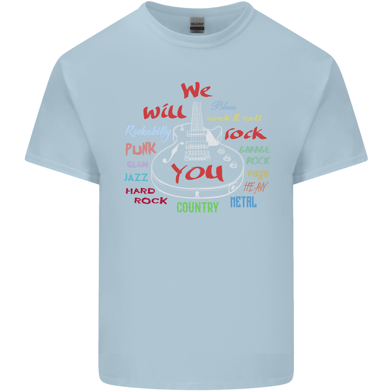 We Will Rock You Rock Country Punk Guitar Kids T-Shirt Childrens Light Blue