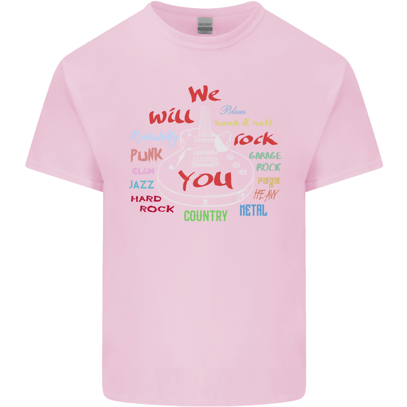 We Will Rock You Rock Country Punk Guitar Kids T-Shirt Childrens Light Pink