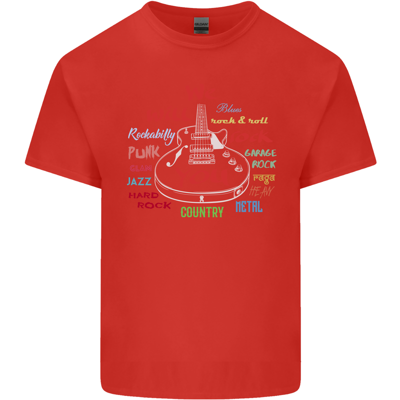 We Will Rock You Rock Country Punk Guitar Kids T-Shirt Childrens Red